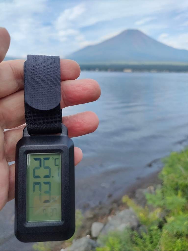 山中湖親水公園の気温を表示する温度計